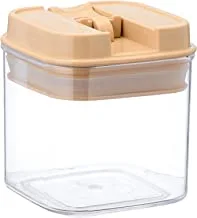 Acrylic Square Clear Mini Squared Storage Tin with Snap Top (0.6 Liter) - Beige