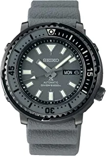 Seiko Watch for Men, Japanese Automatic Movement, Analog Display, Gray Silicone Strap-SRPE31J