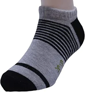 White Flower Cotton Above Ankle Sock For Unisex-Grey-6-8Years