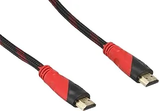 Hdmi cable 5 meter - red and black, USB