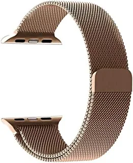 Generic Milanese loop stainless steel with magnetic clasp bands for apple watch 42mm/44mm - rose gold