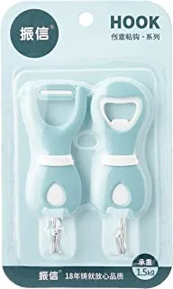 Plastic hanger set 2 pcs opener 1 carry-hook 1.5k (10.5 * 3.5 * 2cm) - sky * white