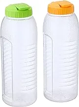 Lamsa plastic water and juice bottle set 1.5 liters, made in egypt green and orange