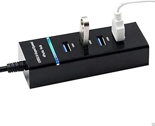 4 Port USB Hub with LED Indicator (Black)