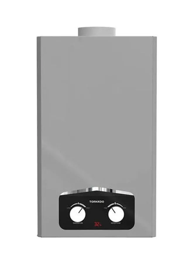 TORNADO Gas Water Heater Digital Natural Gas, 10 Liter - GHM-MP10N-S Silver