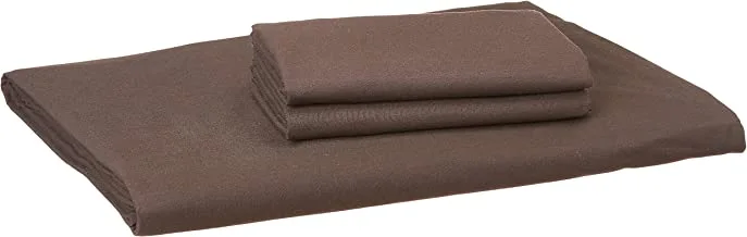 NICE HOME Fitting Bed Sheet Set - 2 Pillow Cases and 1 Bed Sheet - Size 200x200cm Brown