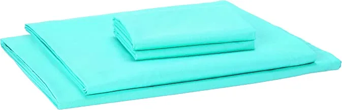 nit Solid Flat Sheet Set Green Bed Linen Plain Cotton Rich 100% Egyptian Cotton