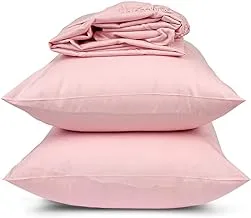 Home of linen-fitted sheet set, size 160 * 200cm,rose