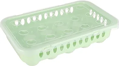 Kabas Plast Plastic Egg Organizer Case For 15 Pieces with Cover - Green