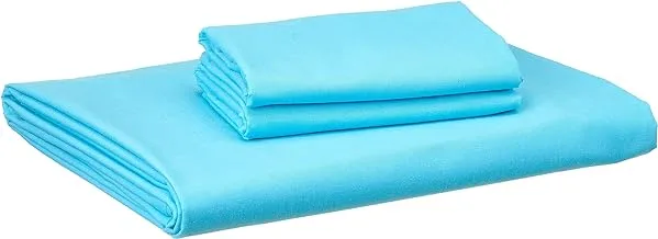 Nice home flat bed sheet set - 2 pillow cases and 1 bed sheet - size 200x200cm turquoise