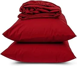 Home of linen-Fitted Sheet Set, Size 200 * 200cm,burgundy