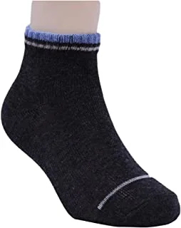 White Flower Cotton Above Ankle Sock For Unisex-Dark Grey-2Years