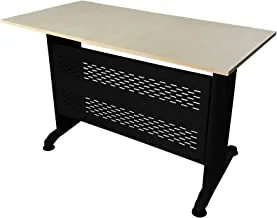 Home gallery strong black metal office desk - beige 100x60