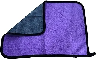 Purple double-faced microfiber car cleaning towel