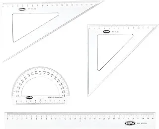 Prima large geometric drawing set - transparent, 4 pcs