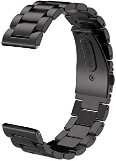 Samsung Gear S3 Band, Galaxy Watch (46mm) Band, 22MM Premium Solid Stainless Steel Watch Band Replacement Buckle Metal Strap Wrist Band, come with watch links removal tool, Black