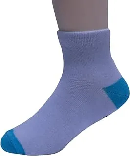 White Flower Cotton Above Ankle Sock For Unisex-Blue-6 Years