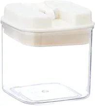 Acrylic Square Clear Mini Squared Storage Tin with Snap Top (0.6 Liter) - White