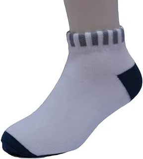 White Flower Cotton Above Ankle Sock For Unisex-White-6Years