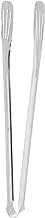 Stainless steel food serving tongs - silver