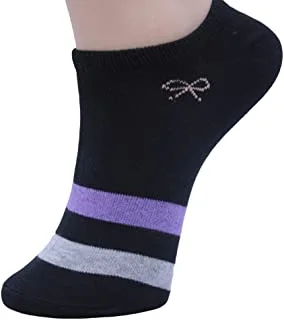 White Flower Cotton Above Ankle Sock For Unisex-Multicolor-10-12Years