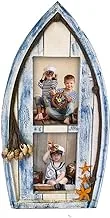 Momentum photo frame boat shaped blue - two photos