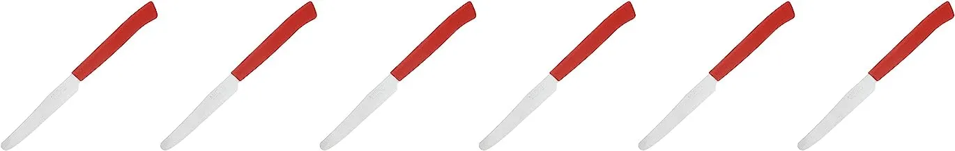 MAROB Stainless Steel Kitchen Knives Set 24TL B06, Made in Italy Red and Silver