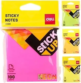 Deli EA02302 Sticky Notes 100 Sheets, 76×76 mm Size, Multicolour