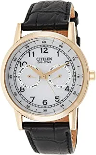 Citizen Watch for Men, Quartz Movement, Analog Display, Black Leather Strap-AO9003-16A