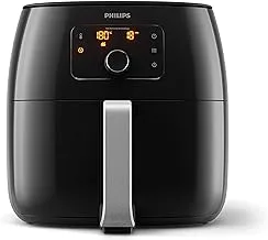 Philips Avance Collection Airfryer XXL 1.4 kg, 7.3L Capacity Pan, Rapid Air Technology, Fry, Bake, Grill and Roast, Connected with HomeID APP, Black – International Warranty – HD9650/94