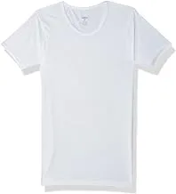 Cool plain short sleeves round neck undershirt for men - white, s