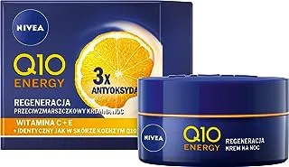 NIVEA Face Night Cream, Q10 Energy Recharging, Vitamin C + E, 50ml