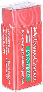 Faber-castell pvc-free eraser with high quality performance for school and office - red