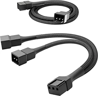 KabelDirekt 831 0.15m 90cm 3-pin fan extension cable + 15cm to 2 x Y-cable black