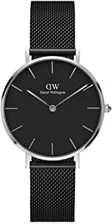 Daniel Wellington Watch Unisex , Quartz Movement, Analog Display, Black Stainless Steel Strap-DW00100202