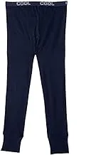 Cool Plain Elastic Waist Embroidered Logo Under Pants for Men - Navy