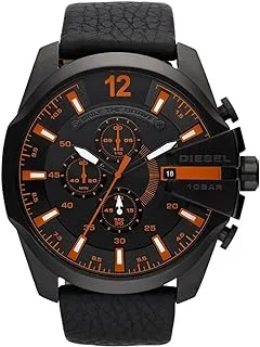 Diesel Only The Brave Chronograph Black Orange Leather Male Watchs Watch DZ4291