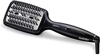 BaByliss Heated Hair Straightening Styling Brush, Hot Star Airstyler 3D Tech with Advanced Ceramic Heating, and Adjustable Temperatures, Storage Pouch Included, Black – HSB101E