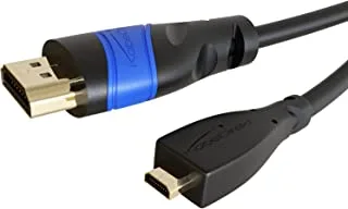 KabelDirekt - كابل Micro HDMI إلى HDMI بطول 5 متر متوافق مع (HDMI 2.0a / b، 2.0، 1.4a، HDMI إلى HDMI، 4K @ 60HZ، 1080p FullHD، UHD، Ultra HD، 3D، High Speed ​​with Ethernet، ARC، PS4، XBOX ، HDTV)