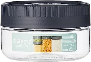 Sistema Ultra Collection Round Food Storage Container, 11.1 oz./0.3 L, Clear/White/Gray