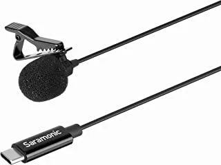 Saramonic Lavalier Microphone with USB-C for Mobile Devices and Computers with 19.7-Foot (6m) Cable & Right-Angle USB-C Adapter (LavMicro U3B), LAVMICROU3B