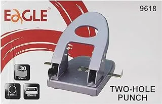 Eagle 9618 Heavy Duty 2 Hole Puncher, 30 Sheets, 6mm, 80mm, Multi Color