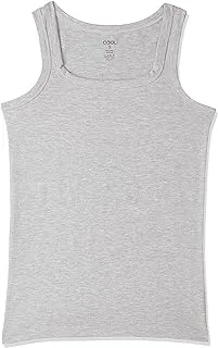 Cool Plain Sleeveless Round Neck Undershirt for Men - Heather Light Grey, S