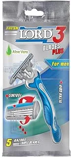 LORD Triple Blade Disposable Razor for Men, Pack of 5