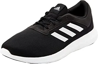 Adidas Coreracer Mesh Side-Stripe Back-Logo Lace-Up Running Sneakers for Men - Core Black and Ftwr White