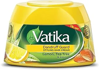 Vatika Naturals Dandruff Guard Styling Hair Cream 65ml+10% OFF| Lemon, Tea Tree & Almond with Nourishing Vatika Oils