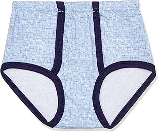 Papillon cotton contrast-trim square-pattern briefs for boys - navy and light blue, 8 years