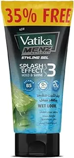 Vatika Menz Wet Look Styling Hair Gel with Splash Effect - 185 ml Strong Hold & High Shine Easy to Style