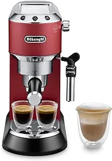 De'Longhi, Dedica Style Traditional Barista Pump Espresso Machine, Coffee and Cappuccino Maker, EC685R, Red International Warranty