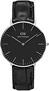 Daniel Wellington Classic Watch Unisex , Japanese Quartz Movement, Analog Display, Black Leather Strap-DW00100147